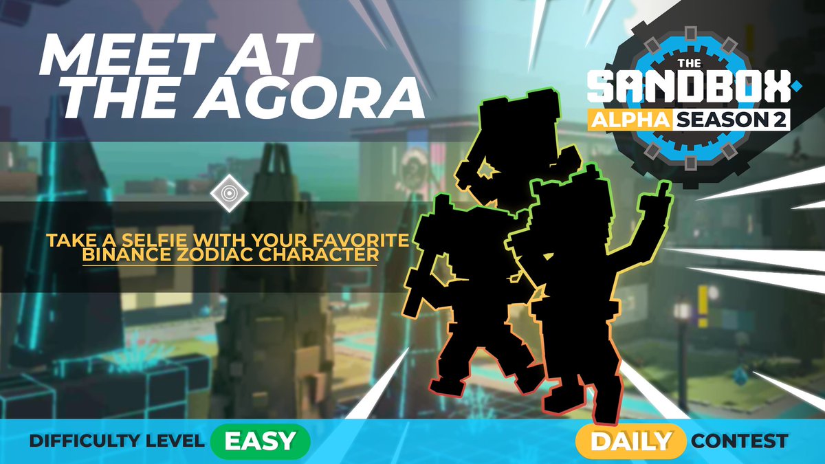 #SandboxAlphaS2Contest DAY#14

The <a href="/binance/">Binance</a> Zodiac signs are hiding all around the Agora. 🐅 Did you spot them ? Take a pic with your favorite one ! 

Enter here
👉 sandbox.game/en/season/cont…