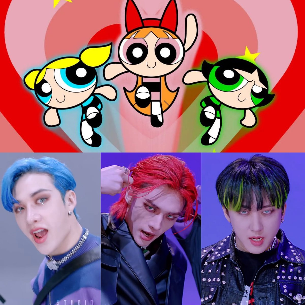 fluffshyunie's tweet photo. introducing the powerpuff line https://t.co/ABwSWgcUIU