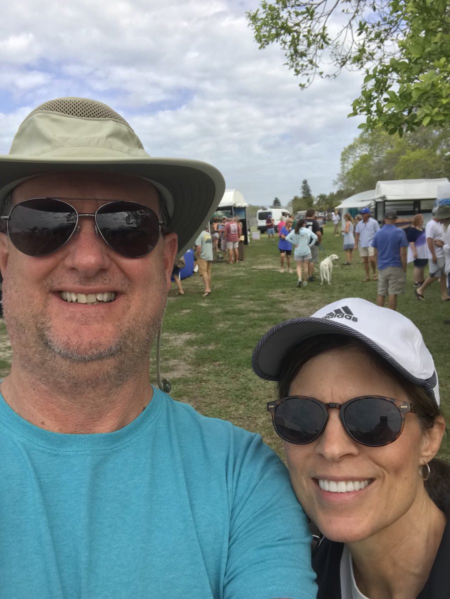 Visiting the Holmes Beach Art Festival.  As usual, protecting the top of my head!