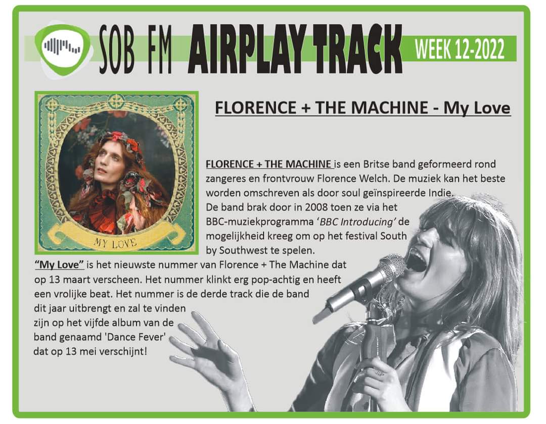 SBevelanden's tweet photo. #105SOBFM #StreekomroepdeBevelanden #AirPlayTrack week 12: Florence + the Machine - My Love https://t.co/ERbTfepfJu