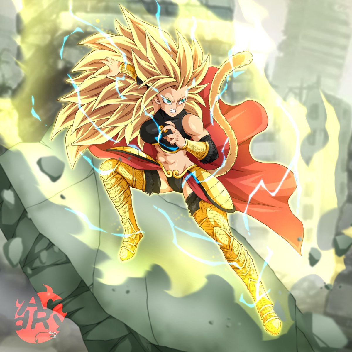 Tyra Super Saiyan 3, OC & concept by @XVelnari 《COMMISSION WORK