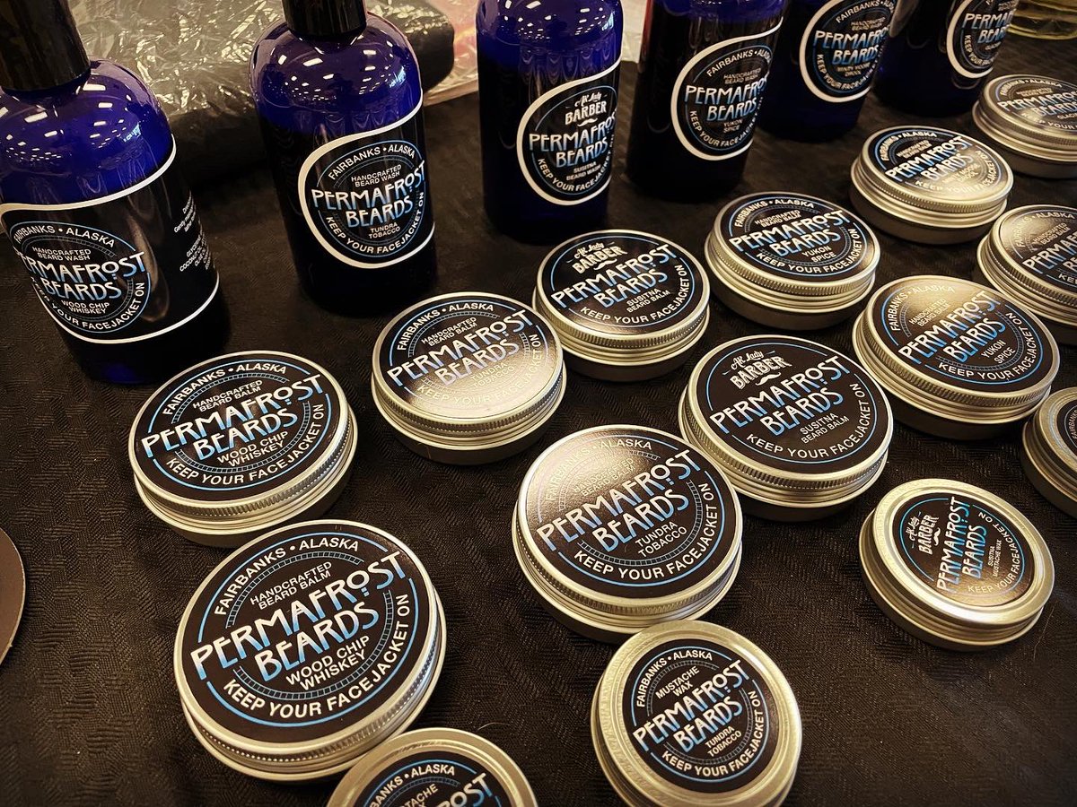 PermafrostBeard's tweet photo. 11-5 today!! Will we see you there? It’s Sunday and the last day of the show. We don’t know exactly when we will set up again!
Keep Your Facejacket On!
.
#popupshop #fairbanks #alaska #beard #beardcare #beardoil #beardbalm #madeinalaska #cashonly https://t.co/LsqUStLIvA