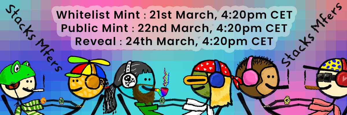 ArtOnStacks's tweet image. 🚨ANNOUNCEMENT 🚨

@StacksMfers MINTING will be available at stacksart.com 🔥❣️

To celebrate this partnership we'll give away 3  
@StacksMfers to 3 lucky Mfers-to-be! 🎁🤩

To participate:
1⃣ Like &amp;amp; RT
2⃣ Follow @StacksMfers &amp;amp; @ArtOnStacks
 
LFG 🚀🍀🚀🍀