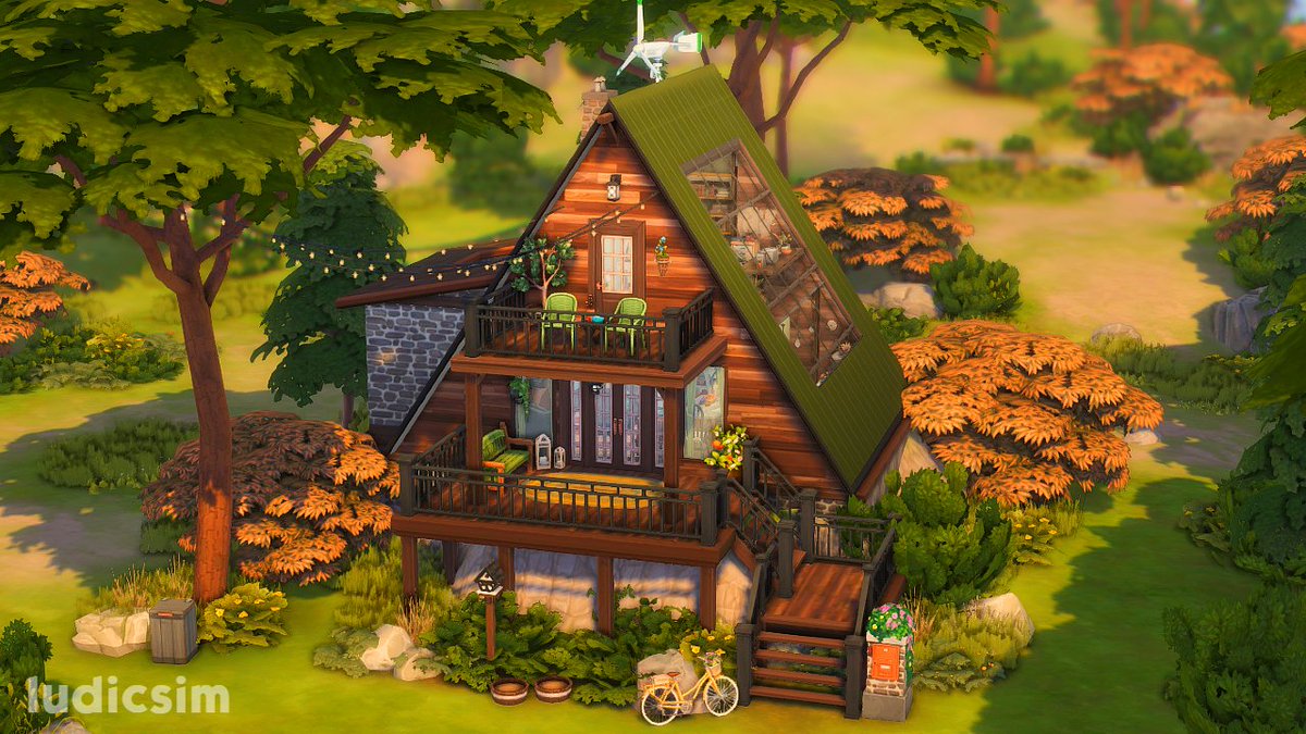 ludicsim's tweet photo. Artist's A-Frame Home in kiwi colors! 🥝

This build is part of the #FruitPopCollab, hosted by the lovely @simmerkhai! 

✦ Watch here: https://t.co/FDrzXhVmqz
✦ Gallery ID: ludicsimhector

#TheSims4 #ShowUsYourBuilds #SimsCreatorsCommunity 
@TheSims https://t.co/DeklqyQ9GF