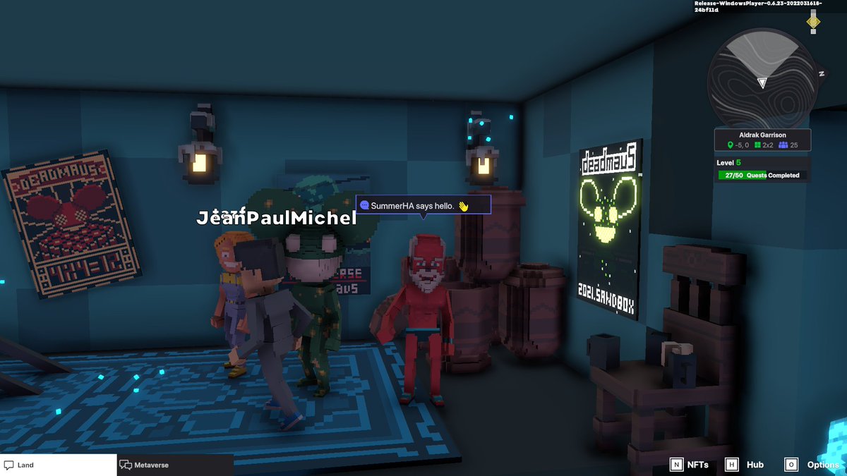 Summerha8671's tweet photo. @TheSandboxGame @deadmau5 I just participated in the daily #SandboxAlphaS2Contest for a chance to earn up to 1,000 $SAND! Starting March 17 - Selfie with Deadmau5. Check out my screenshot below!
👇 #SandboxAlphaS2 https://t.co/5TFgaKjBxy