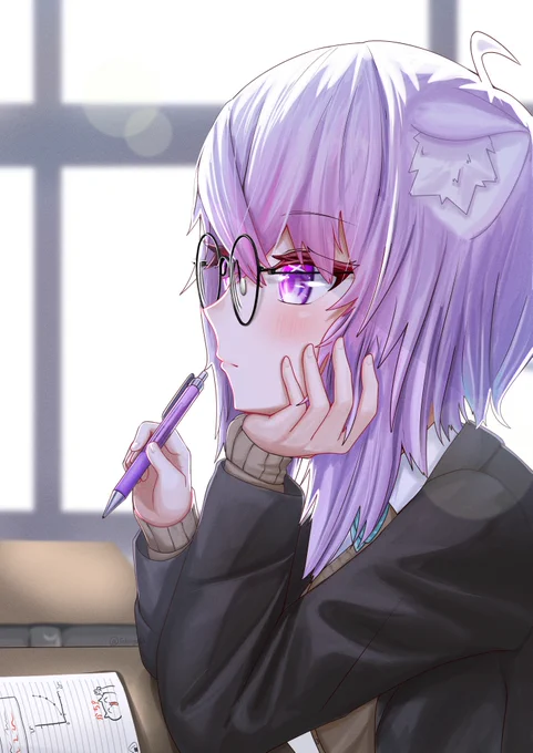 隣の席の猫又さん
#絵かゆ 