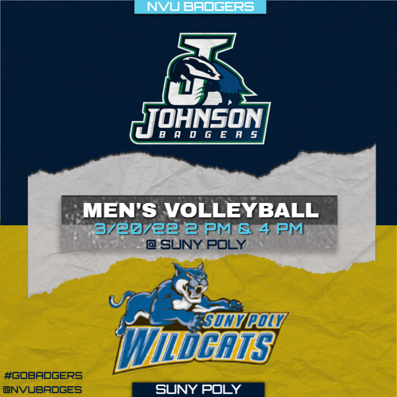 vtsujbadgers's tweet photo. Men's Volleyball are back to the road as they take on SUNY POLY in NECCA conference action.
A long weekend for our program and the group is determined and motivated.
#GOBADERS #JOHNSONBADGERSVOLLEYBALL https://t.co/FEXD0sSxCq