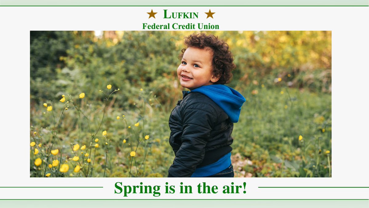 LufkinUnion's tweet photo. #Spring is in the air! 😊 Today marks the start of the #SpringEquinox. Before we know it, the #Flowers will start to bloom and #Bugs will begin to buzz again. What is your favorite #SpringActivity? Let us know in the #Comments! 💐

#LufkinFCU https://t.co/Z7k8O8JG3l
