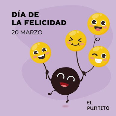 Celebramos con todos y todas el día de la felicidad.  

#ElPuntito #20demarzo #felicidad