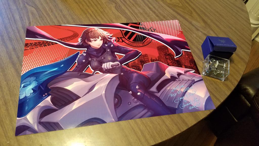 FlurryofSound's tweet photo. Hey @CheramiLeigh! I just wanted to thank you again for making my friend and I's year by signing these! I hope to see Makoto again in the future, and wish you well for anything you do in the future! May the Fist of Justice protect you. :D https://t.co/X3q1jmkoyA