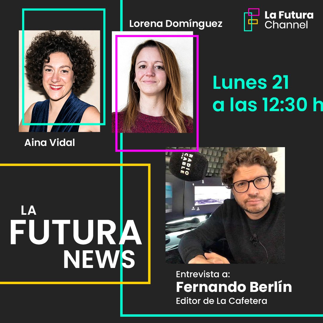 lafuturainfo's tweet photo. Mañana, estrenamos nuevo horario ‼️

Y os esperamos a las 12:30h para repasar la frenética actualidad y para charlar con el periodista Fernando Berlín @radiocable, editor de La Cafetera. ¡Presentan @AinaVS y @lo_printemps!

https://t.co/o6aOaFv1e9 https://t.co/X3fBdgjzsn