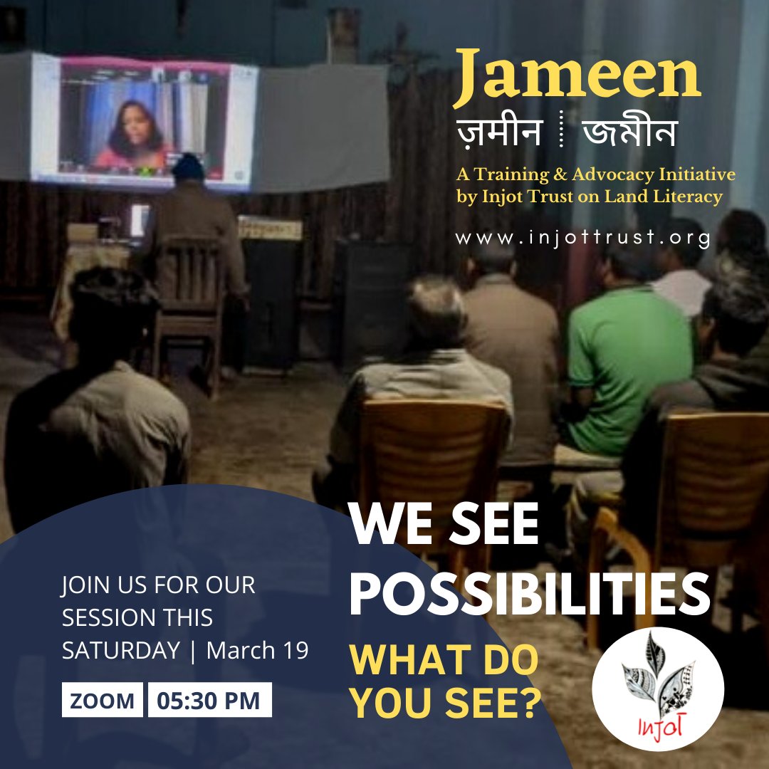 InjotTrust's tweet photo. During our online session of Jameen, many community leaders create possibilities for lesser privileged members. We see #possibilities. What do you see? #adivasisofassam #landliteracyforadivasis #adivasis #indigenouspeople https://t.co/QwfQfUiQiq