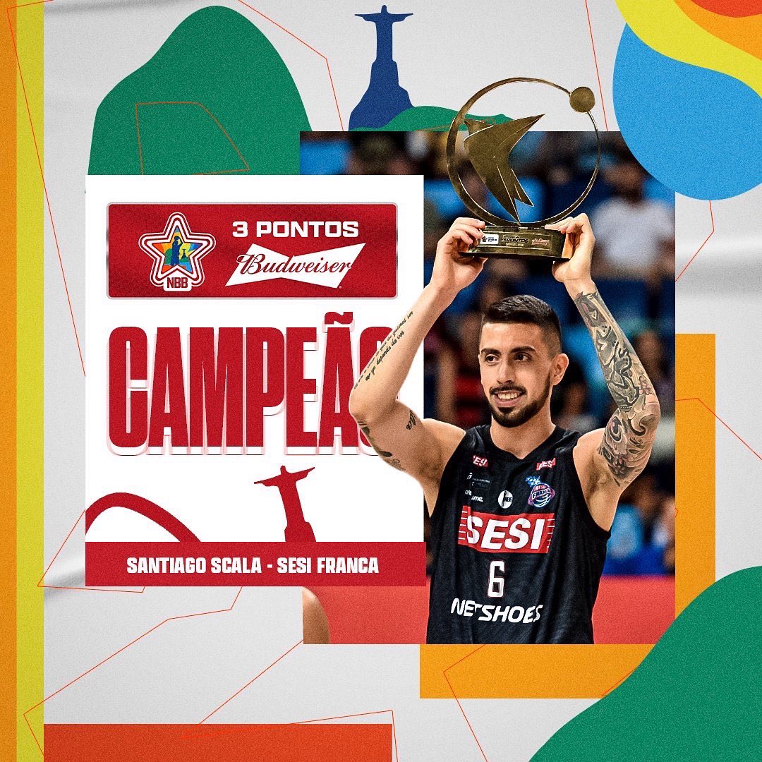 santiagoscala's tweet photo. Gratidão é muito feliz pela participação no jogo das estrellas do @NBB 🇧🇷!!
Nova experiência,dias de muita diversão e jogar para #timeDJACK e também tive sorte de ganhar torneio de 3 pontos e poder conmemorar com parte do equipo @FrancaBasquete,obrigado a todos pelos complimentos https://t.co/IO5Sa0R7Xk
