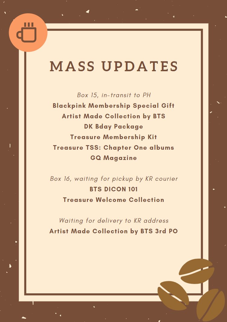 thekopishop's tweet photo. #KopiUpdates MASS UPDATES AS OF MONDAY 3/21/22 8AM

Please don't hesitate to DM us if you have any questions, clarifications etc. 

Thank you so much &amp; God bless! 🤎 https://t.co/WKxAWIQLxY
