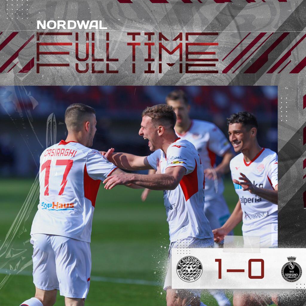 fclubsuedtirol's tweet photo. ⚽️FULL TIME

#Casiraghi decisivo: 1-0 contro il @SeregnoCalcio ed altri 3 punti!

#FCS #FCSüdtirol #Whitereds #SerieC #passion #FCSSER #FCSüdtirolSeregno #20marzo https://t.co/iM21y0su9V
