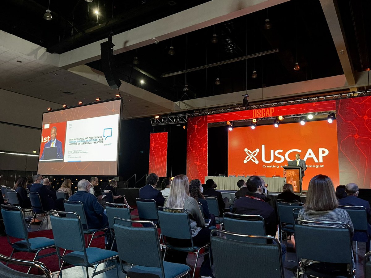 JenniferBoland7's tweet photo. Amazing talk by my colleague Dr. @rondell_graham regarding how his general surgical pathology training @MayoClinicPath helps him in his GI subspecialty sign out @TheUSCAP Arthur Purdy Stout companion meeting https://t.co/7xKpDX1ckI