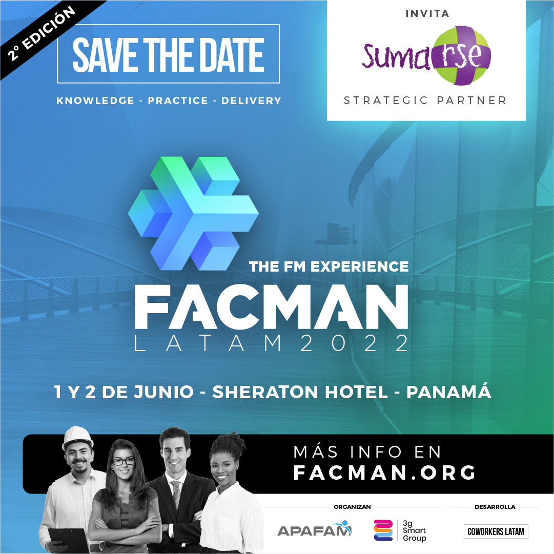 Sumarse's tweet photo. 👉🏼FACMAN Latam 2022 - The #FM Experience
#APAFAM, la Asociación Panameña de Facility Management, y #3gSmartGroup coorganizan #FACMANLATAM 2022, la 2º edición del evento latinoamericano #FACMAN2022
@FacmanLatam https://t.co/jFLMBwJemd https://t.co/oN0X2XT6kg