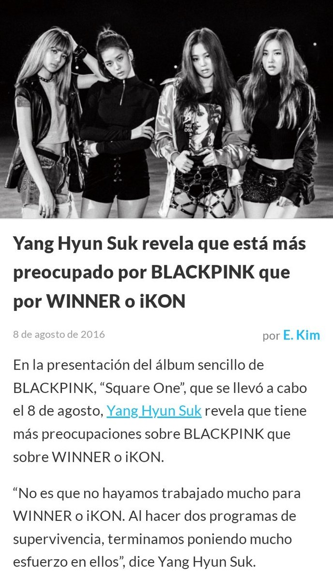 addictedbpink's tweet photo. Ingresar a una 'BIG3' es muy difícil y la mayoría de trainees no logra ni siquiera debutar, BLACKPINK debutó en el centro de los escándalos de los artistas de YGE y no tenían nada asegurado, incluso Yang HyunSuk (Anterior CEO de YGE) dijo que no esperaba el éxito de BLACKPINK. https://t.co/TxKKm3uXdN