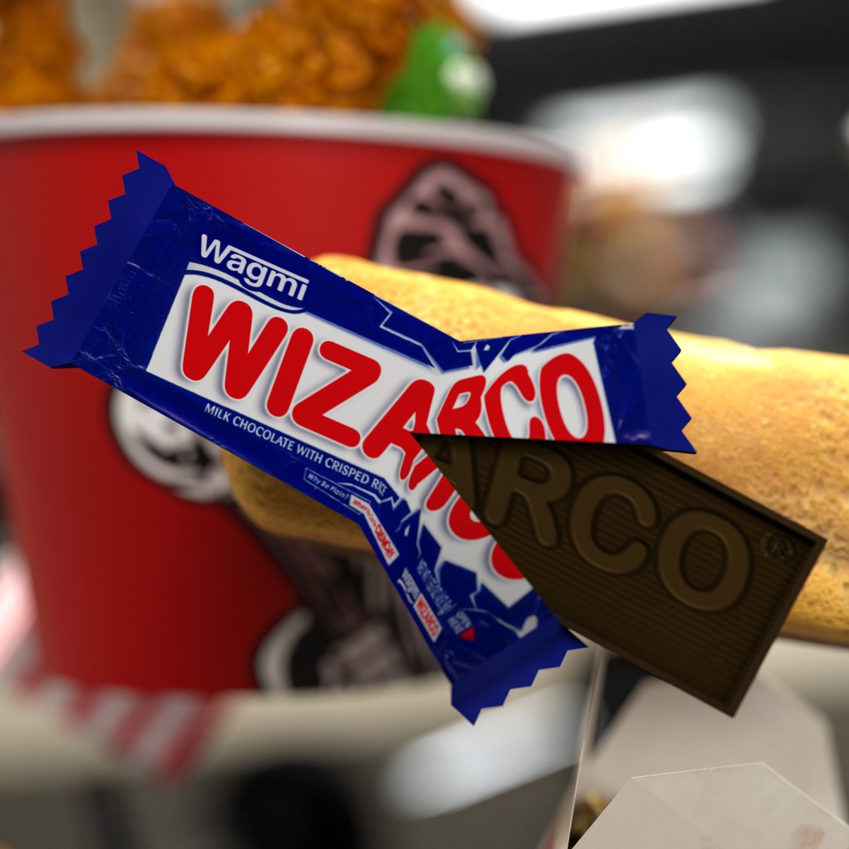WizarcoArt's tweet photo. GM - Here are some fun easter eggs from "Fast Food" my genesis 1 of 1 on @foundation 

Big shout out to @NftSavant who got me the invite :) 
He designed up his own logo that we added to the piece. 

WAGMI
https://t.co/yoiVrjjXZl https://t.co/ClYdiP7A6j