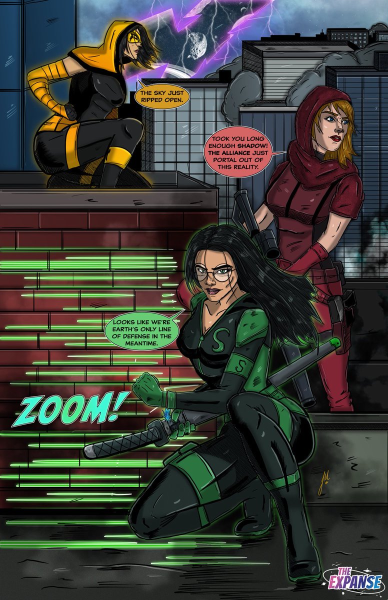 Shadow, Red, and Yellow Owl. The female trio of the @ExpanseComics Prime Reality. Drawn by me.

Check out our website:
theexpansecomics.co.uk

#comic #indieauthor #indiecomics #superhero #comicbooks