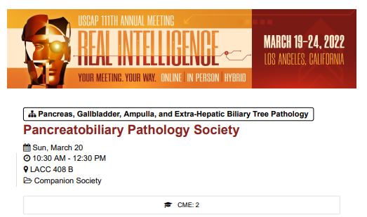Looking forward to seeing you all @ the #PBPS companion society meeting today (Sunday, March 20th), at 10.30 am PST.
"Clonal evolution of pancreatobiliary neoplasms"! #USCAP2022 
<a href="/OlcaBasturk/">Olca Basturk</a> <a href="/MichelleReidMD/">Michelle Reid MD</a> <a href="/mabes_nyc/">Huaibin Mabel Ko</a>
<a href="/Mvgs1706/">Monika Vyas</a> <a href="/DrVish/">Vish Killari MD MPH</a> <a href="/PrashantBavi/">Prashant Bavi</a> <a href="/mannanrifat03/">Rifat Mannan, MD</a>