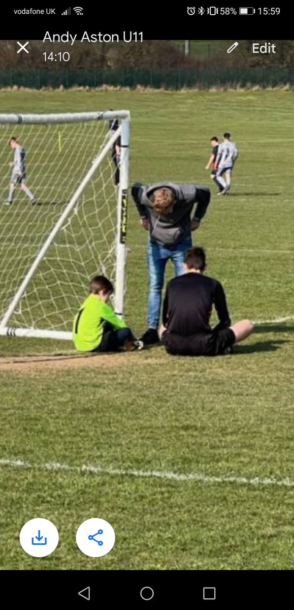 Sometimes in life you just know you've done ok raising your kids. So proud of H today reffing. U7s keeper didn't want to play anymore, as they had conceded a few. He sat down next to him in support not once but twice and got him playing again. Touch of class son ❤️