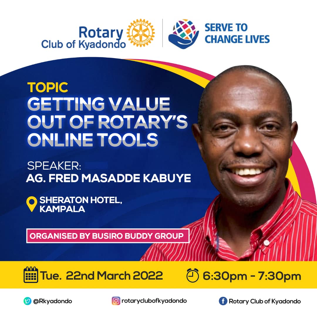 RKyadondo's tweet photo. In our growth as Rotary Clubs there are online tools that are pivotal to member growth ergo community transformation.
๐#RotaryCenter
๐#Brandcenter
๐#Rotaryshowcase &
๐#Learningcenter are among them. Join us this Tuesday 22nd on a Masterclass on their case use.
#Kyadondo https://t.co/zcJghaFMQT