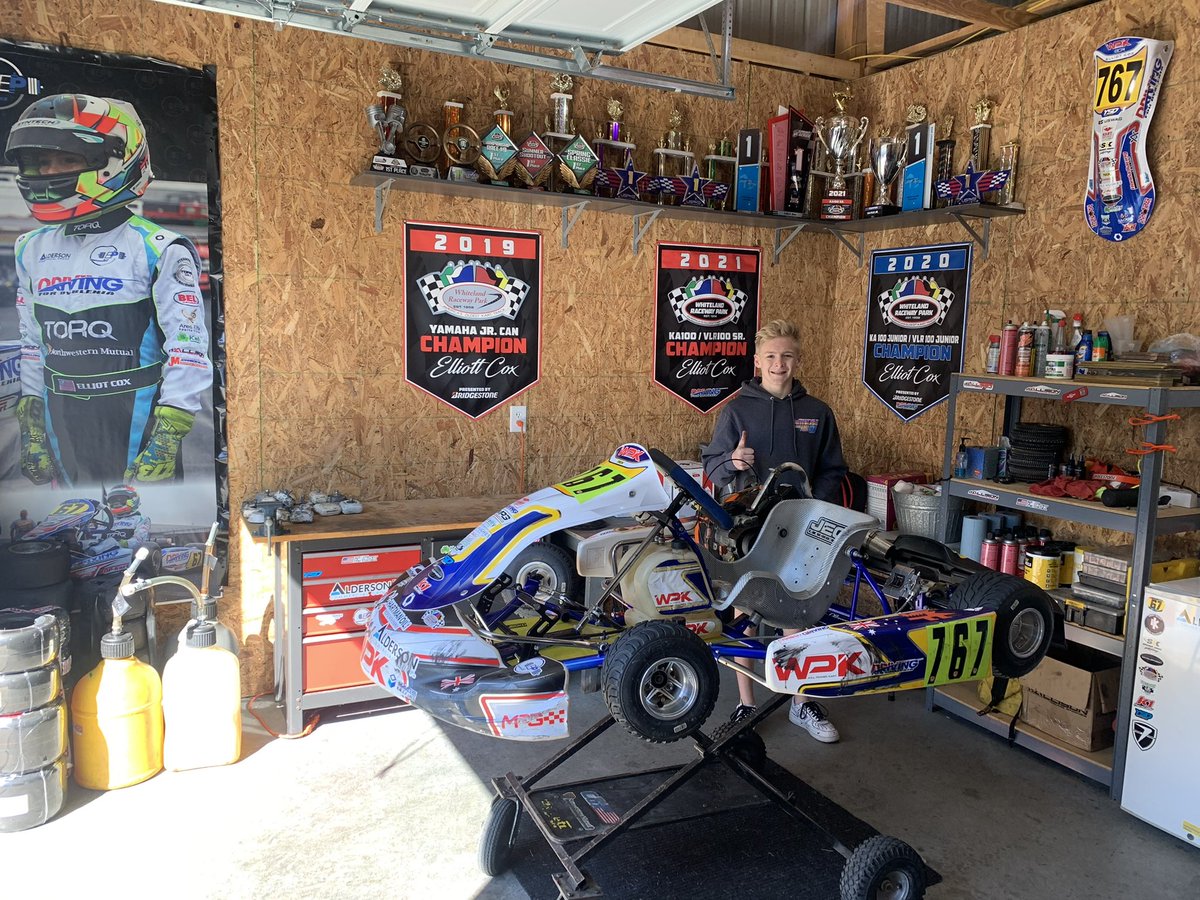 Got the karting garage all cleaned up and ready for the season at @WhitelandRcwyPk Can’t wait for a great season with @mpg_motorsports @willpowerkart and Allison Racing Engines! Now for the first day of work! Come out to the track for some laps today and see me!