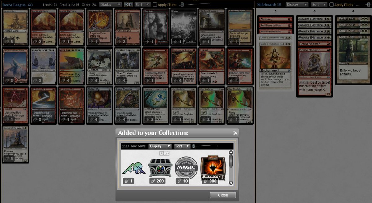 ManaDelver's tweet photo. Ontem o nosso jogador Leonardo, galeogiao, conquistou o Pauper Super Qualifier jogando muito de Boros Synthesizer! Parabéns 👏👏 #GoDelvers #mtgpauper https://t.co/1yKQ0zASt8