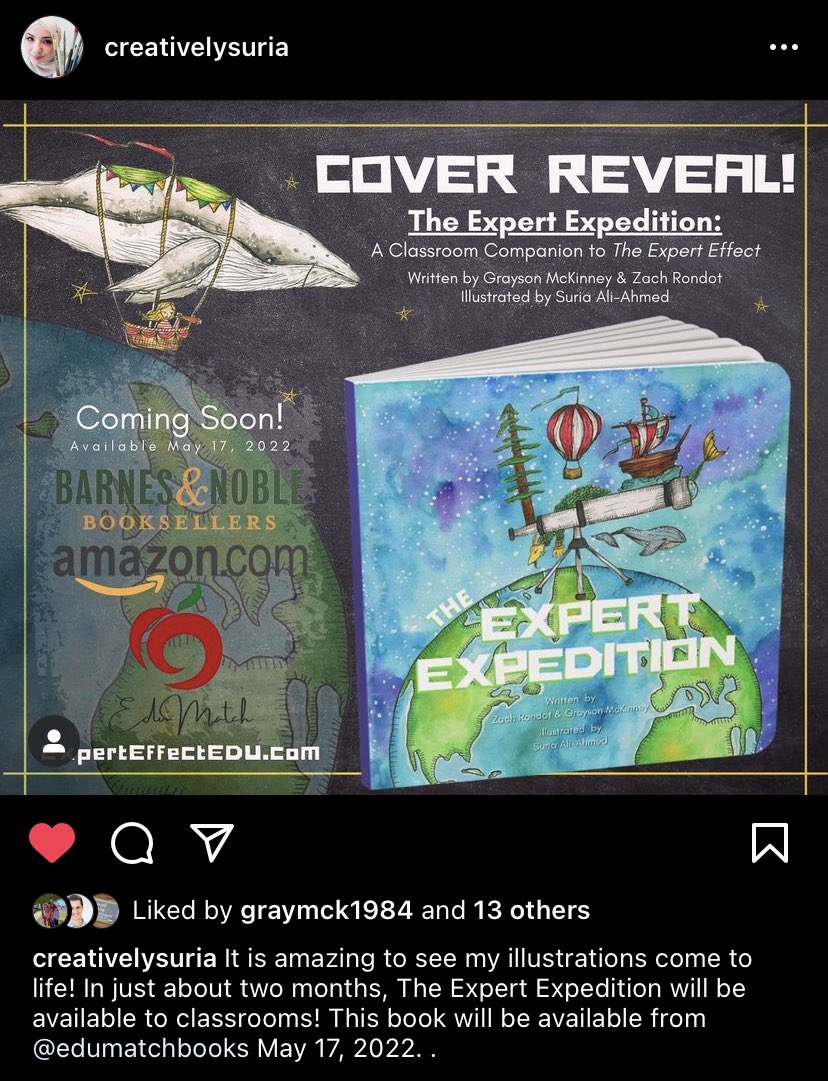Shoutout to our amazing artist and friend, <a href="/saliahmed09/">Suria Ali-Ahmed</a>! Check out her work on her the ‘gram at creativelysuria! Less than 2 months until the release of her debut picture book, The Expert Expedition! #expeeteffectedu <a href="/EdumatchBooks/">EduMatch Publishing</a>