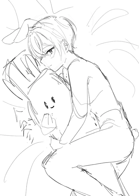 バニーとやさんリベンジしたいな〜思てラフ描いてたんだけど面倒くさすぎる 