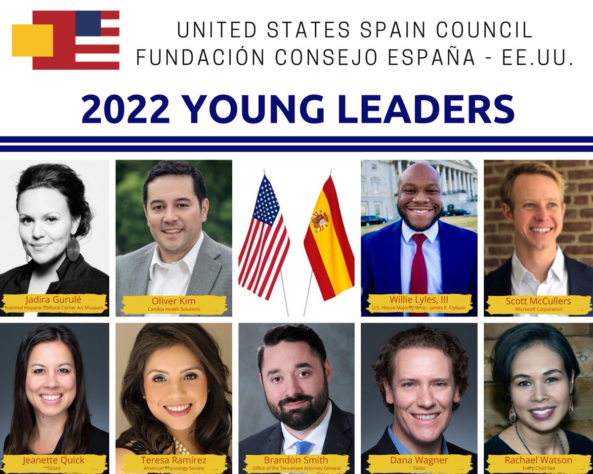 Today marks day ☝️ of #YLP2022 in #Madrid, #Spain 🇪🇸 Through our work w/ <a href="/FundConEspEEUU/">Fundación Consejo España - EE. UU.</a>, the 9️⃣ Young Leaders will engage in a week-long int’l experience to better understand Spain’s socio-political, biz, cultural &amp; institutional realities. Follow the #USYoungLeaders activity ⬇️