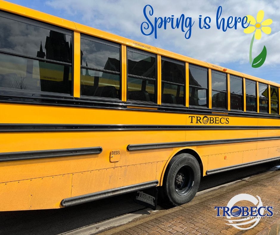 TrobecsBus's tweet photo. 🌷 The snow is melting, the birds are chirping, Spring is here! Our yellow just seems a little more yellow when the sun is out shining. 🌞 Enjoy the beautiful day, friends 💙🚌 https://t.co/TZzltqwqcx