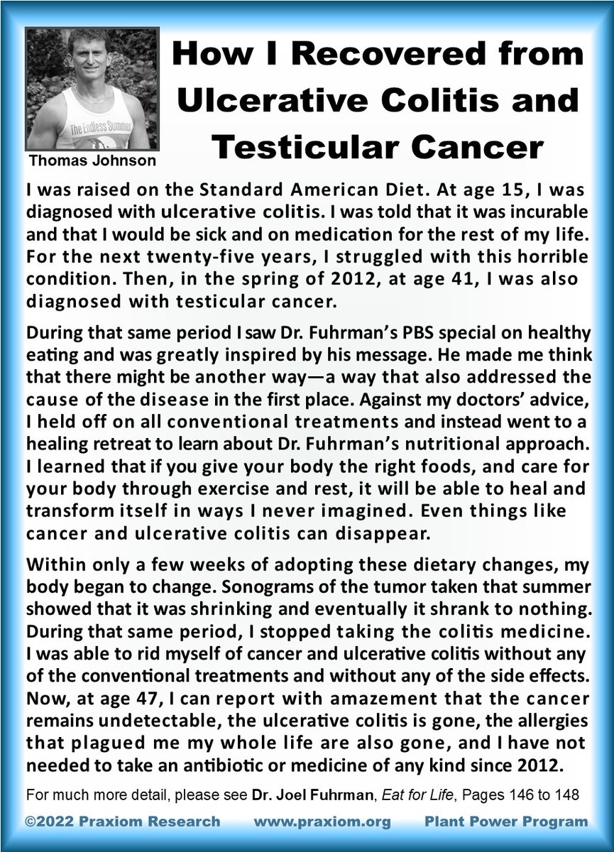 plantpowerdiets's tweet photo. How I Recovered from Ulcerative Colitis and Testicular Cancer - Thomas Johnson #ulcerativecolitis #ulcerativecolitisdiet #testicularcancer #cancer
https://t.co/Nae7UYwu74 https://t.co/YgRkxa00sO