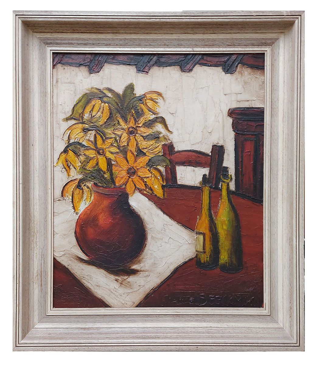 BelgianBe's tweet photo. Een kleurrijk post-expressionistisch schilderij van de Belgische kunstschilder Marcel Beeckman (Vlierzele/Papegem 1939 - 2021 Smetlede).  (€ 235)
#postexpressionisme #belgianart #belgianartist #stillives #flowers #belgischekunstenaar https://t.co/QehoKgWbQ7