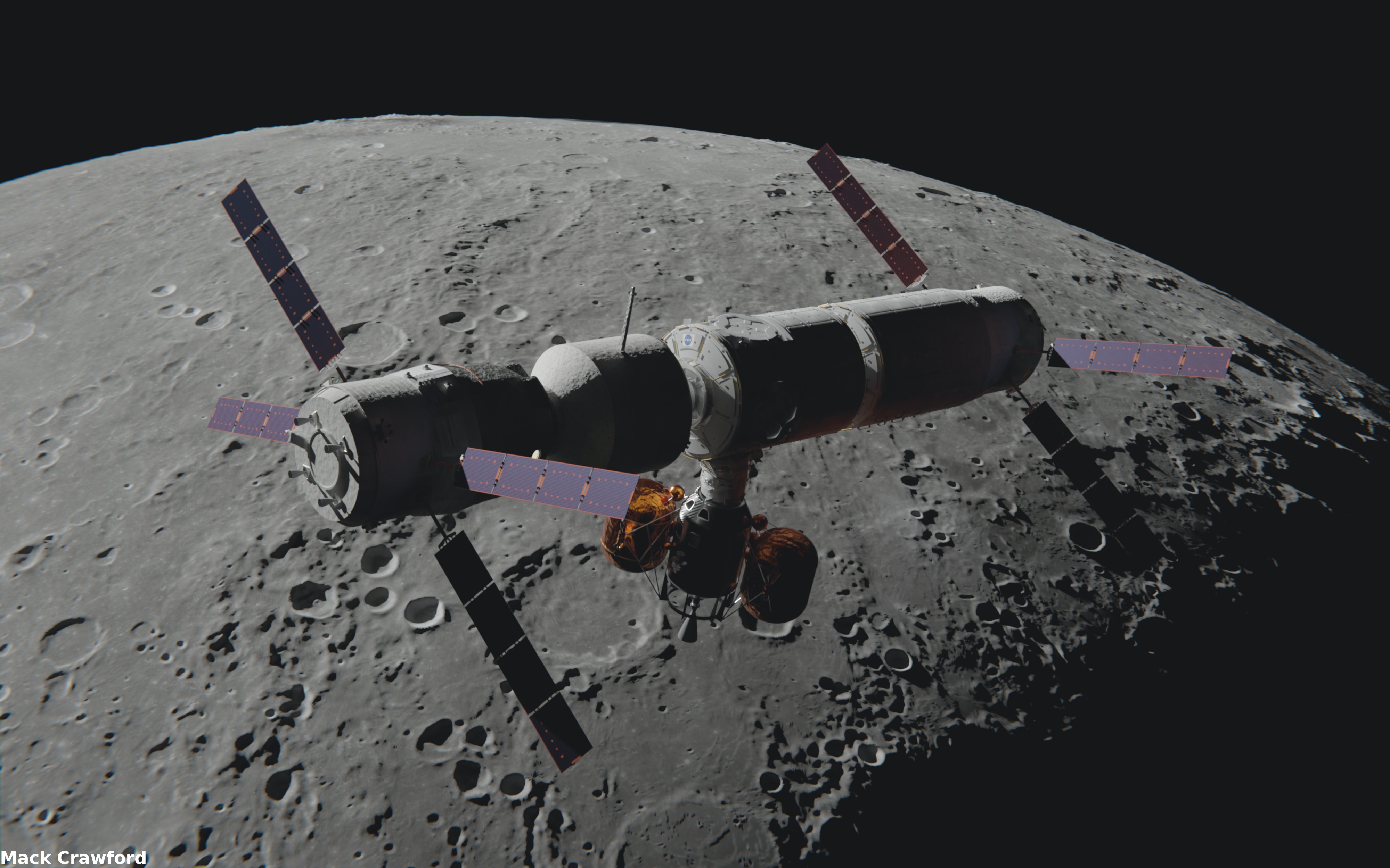LEGO MOC ATV-derived lunar orbital station with ESA CSTS spacecraft [1:110  Saturn V scale] by MoppeW40k