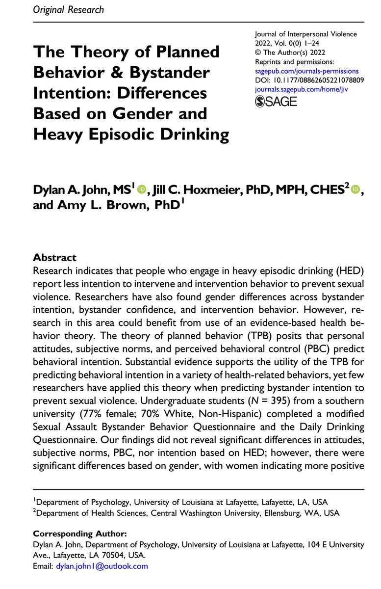 Dylan_A_John's tweet photo. A little late but my first article is published in the Journal of Interpersonal Violence!!! I’d also be happy to share if anyone would like :) https://t.co/OgB2FRDKjy