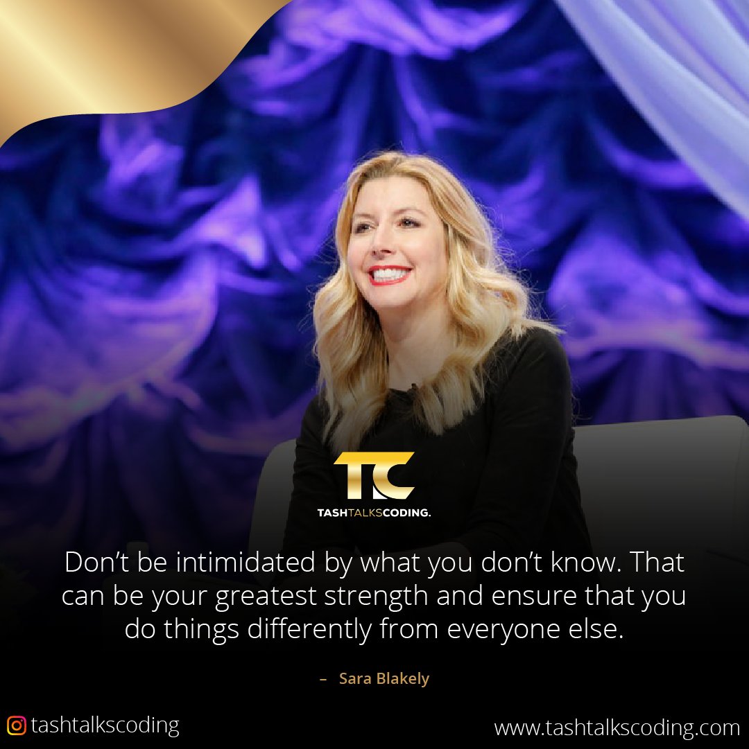 tashtalkscoding's tweet image. Today's quote:
"Don’t be intimidated by what you don’t know. That can be your greatest strength and ensure that you do things differently from everyone else."
–   Sara Blakely
tashtalkscoding.com 🎉
.
.
.
#tashtalkscoding #careeradvancement #medicalcodingtips #medicalcoding
