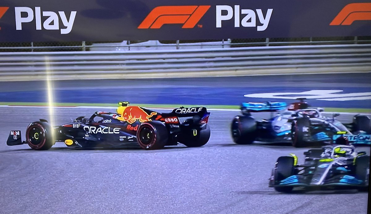 #SergioPerez spins out his #Redbull racing car at the end of the #BahrainGP with #EngineProblems. Both #Redbull cars did not finish the race. #F1 #Formula1 #FormulaOne #MakingHistory