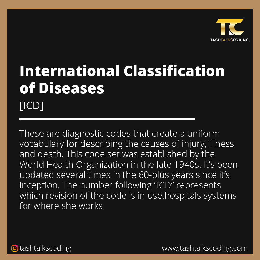 tashtalkscoding's tweet image. These are diagnostic codes that create a uniform vocabulary for describing the causes of injury, illness and death. 
tashtalkscoding.com 🎉
.
.
.
.
#tashtalkscoding #medicalcodingtips #medicalcoding