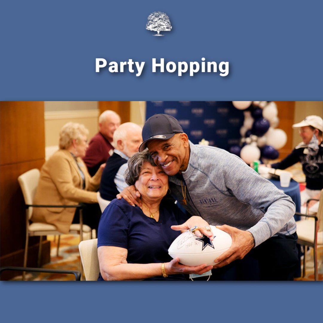 Retired Dallas Cowboys receiver Drew Pearson showed off his Super Bowl and Hall of Fame rings while partying with residents of the Ventana by Buckner senior adult community.

See more about his visit and other events in this month's Party Hopping feature: https://t.co/xNgFvDmcPs https://t.co/e3qf9bGCsx