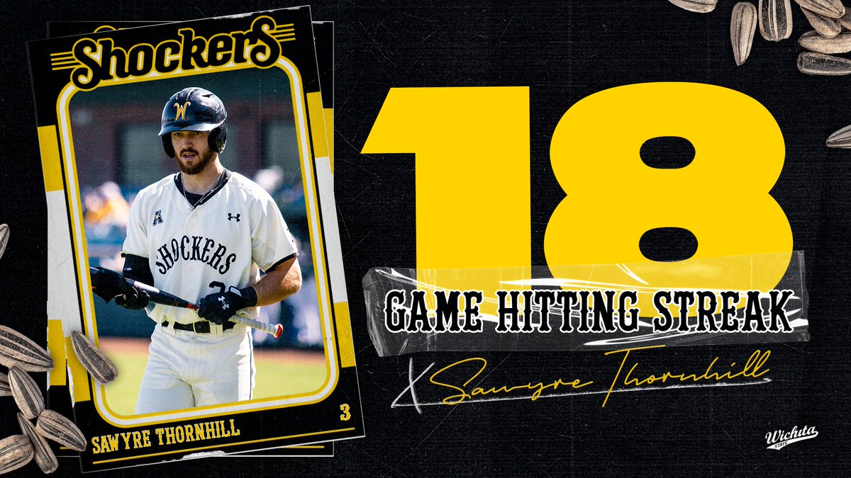 GoShockersBSB's tweet photo. So anyway Sawyre did extend the hit streak!

plz just hit a normal single next time, signed, the official scorer https://t.co/FZs6nTncfG