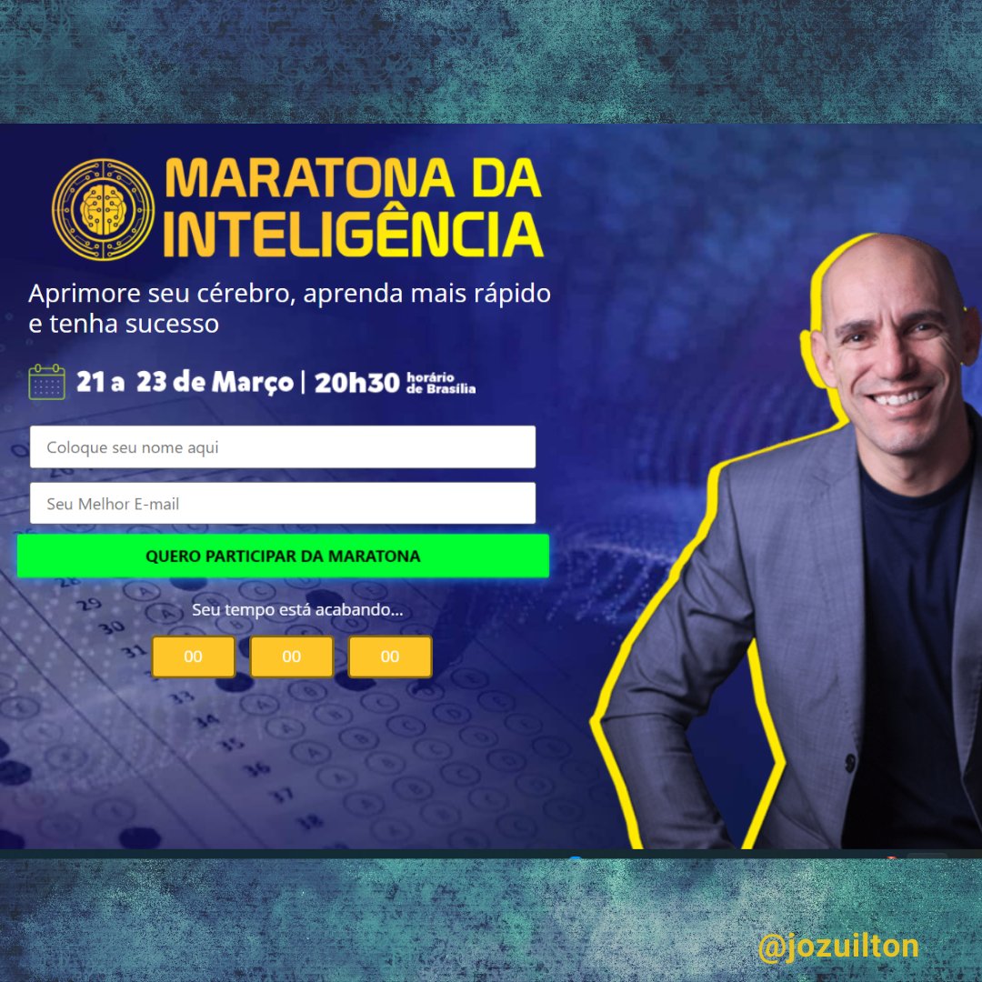ConcursoFederal's tweet photo. Participar da 6 maratona da inteligência de 21 a 23 de Março as 20:30 h.  Link na BIO!
https://t.co/hP4HjzDItC
Aprimore seu cérebro, aprenda mais rápido e tenha sucesso!

#estudar
#estuda 
#estudando 
#memorizacao 
#memorizar 
#memorização 
#memoriza https://t.co/FN6APbBt7D