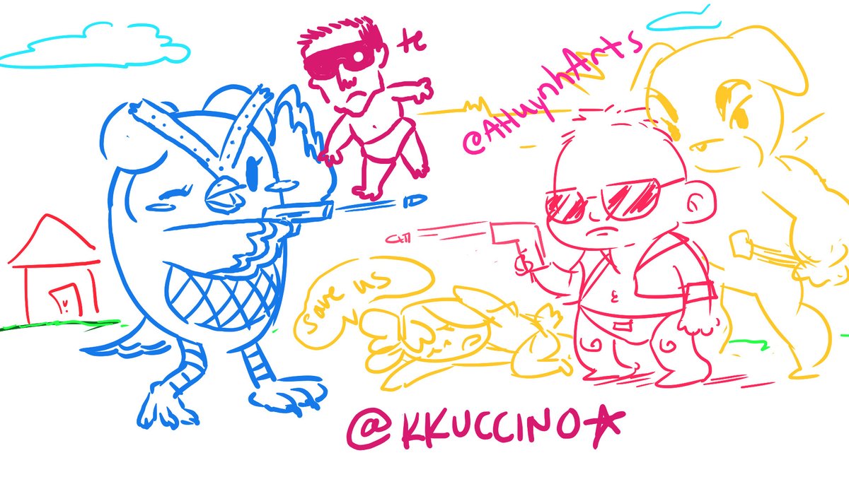 AnimSolidarity's tweet photo. Artists @kkuccino and @aHuynhArts drawing in support of trans youth!

https://t.co/sQArBEYQHq #AnimatedSolidarity 

Prompts:
Baby Terminator
Your favorite Animal Crossing characters interacting
Vivian from Paper Mario: The Thousand Year-Door
Froggy sailor moon! https://t.co/MqBT08koQu