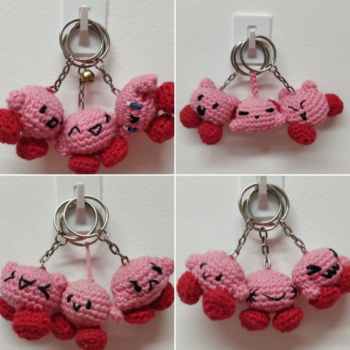 SecretFiri's tweet photo. Hi everyone!! The Kirby keychains are finished!!! They'll be $20 (shipping included for the US) and will be shipped when Ed goes to the US on the 30th!

Here are all 12 of them!! 

To claim one, please DM with the link to the specific Kirby! They will be posted below this tweet! https://t.co/HbDYeppcmz