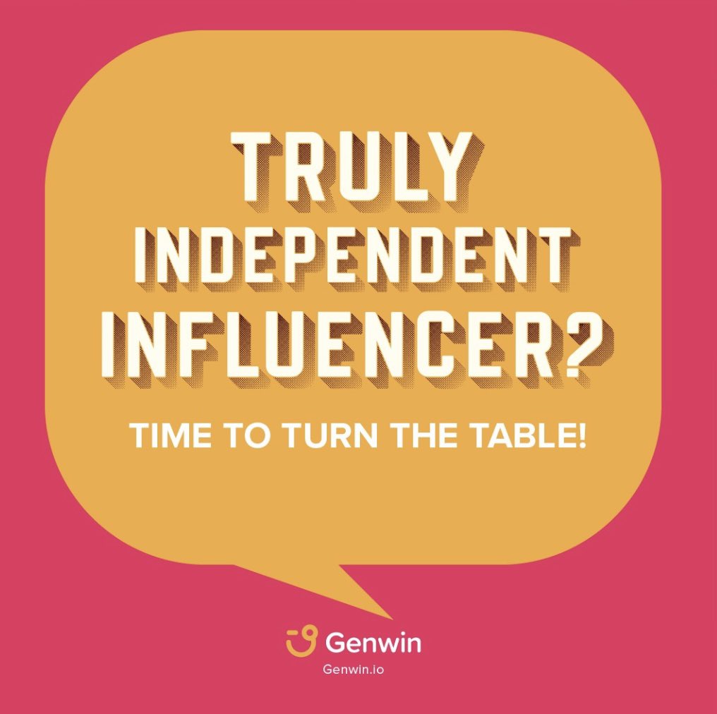 genwin_io's tweet photo. Are you an influencer looking to expand your reach? 
Genwin creators can: 
✅Launch their own personal community token and create NFT’s  
✅Build networks by activating exclusive VIP experiences 
✅Make a stand for social good &amp; more! 
Best of all it’s STRICTLY yours☺️
#genwin https://t.co/nQgn32R2ci