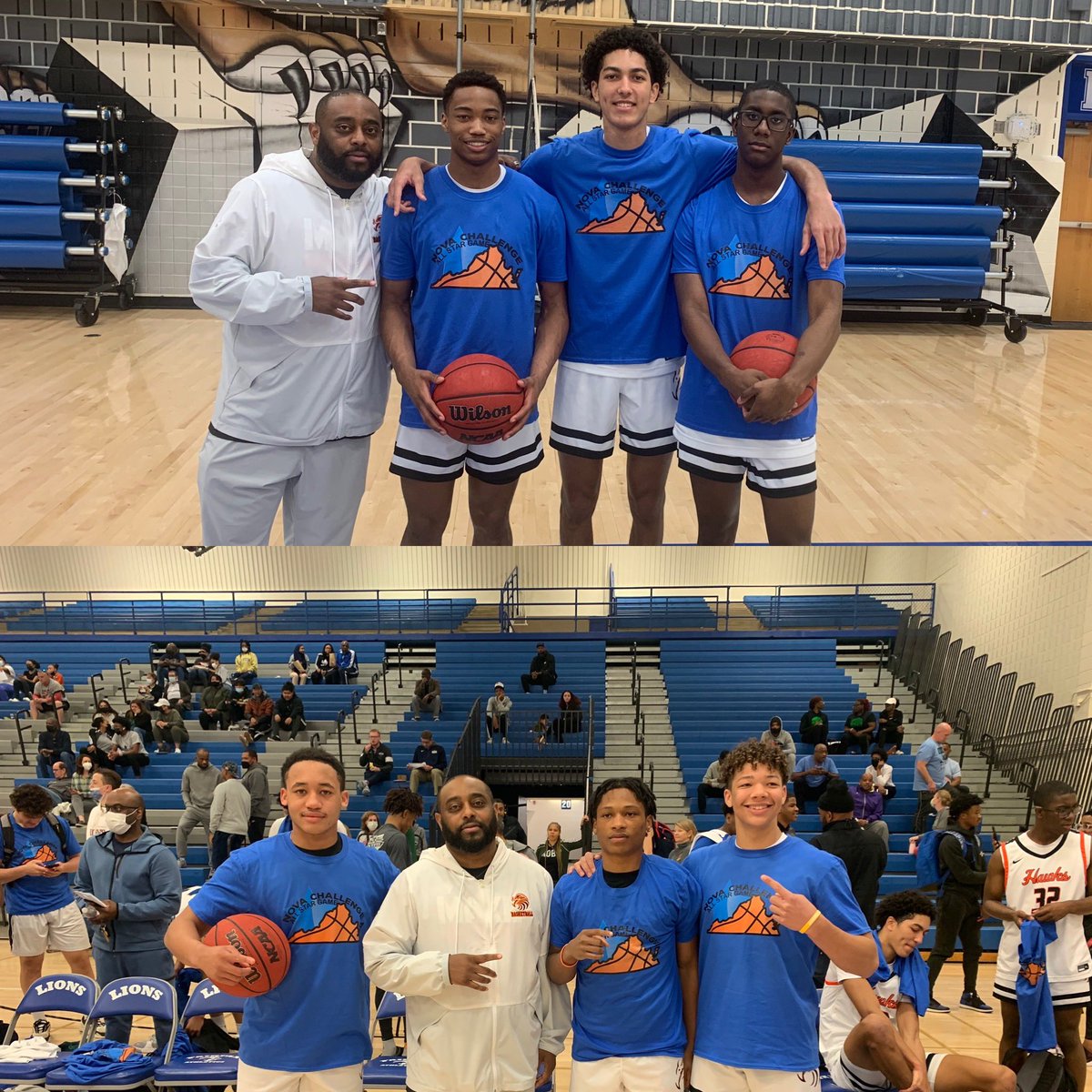 HayfieldBball's tweet photo. Hawks lead their squads to victory at the @NovaChallenge 
Special group of young men!  Last time seeing the senior class Big3 compete together! https://t.co/jyRIqqqA52