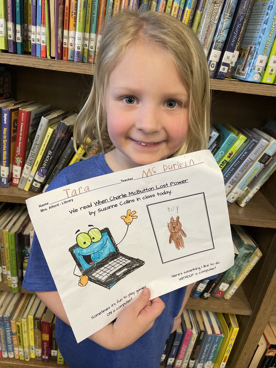 We read When Charlie McButton Lost Power by Suzanne Collins in Library. I loved these ideas of what to do WITHOUT power and without a computer…my favorite? To read a book!!! ❤️📚⁦<a href="/UnquaElementary/">Unqua</a>⁩ ⁦<a href="/MassapequaPS/">MassapequaPS</a>⁩