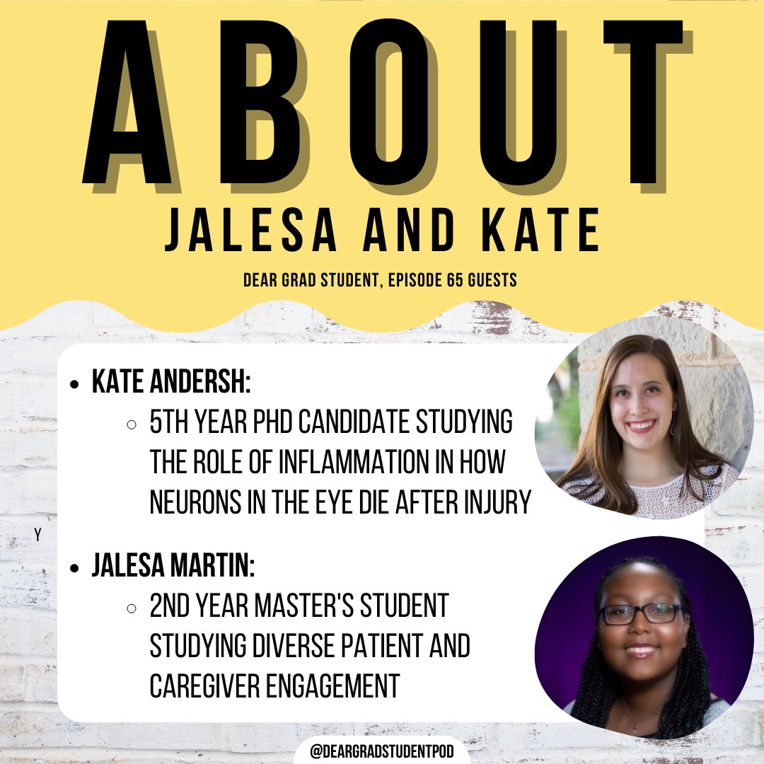 DearGradStudent's tweet image. ✨Ep. 65 is LIVE on 3/21✨

2nd year Masters student @JalesaMartin, &amp;amp; 5th year PhD Candidate, @katemarinaa, joined me to discuss their experience as disabled women of color in academia.

#AcademicChatter @OpenAcademics @DisInGradSchool @DisInHigherEd @DisabledStem @DisabledAcadem