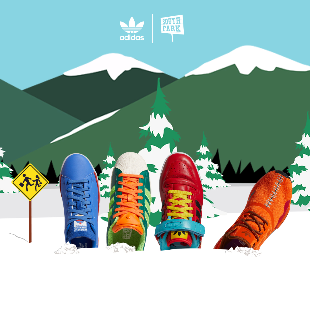 Foot Locker on Twitter: Six classic silhouettes inspired by your favorite  South Park characters! South Park x Adidas collection available 3/21  exclusively at Foot Locker. https://t.co/EakNep3RTz / Twitter